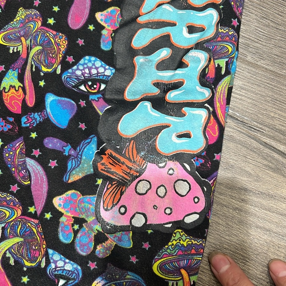 Women's Black Galaxy Mushroom Print Jogger Pants - Picture 5 of 7